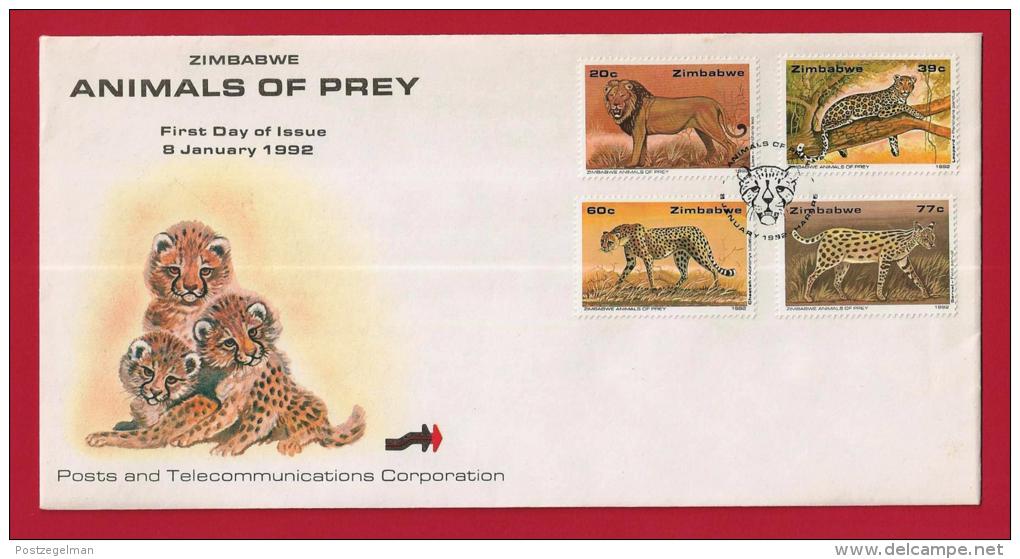 ZIMBABWE, 1992, Mint FDC, Animals Of Prey, 488-493 - Zimbabwe (1980-...)