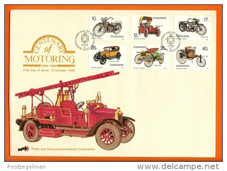 ZIMBABWE, 1986, Mint FDC,Motorcycles And Automobiles,  Nr667/672, F667 - Zimbabwe (1980-...)