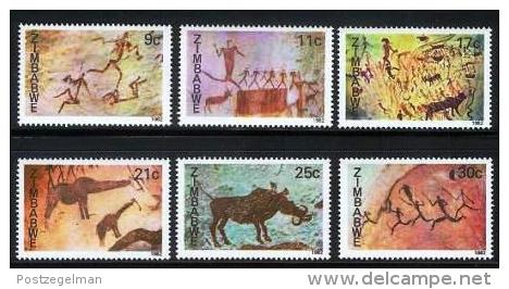 ZIMBABWE 1982, Mint Never Hinged Stamps, Cave Paintings, Nrs. 259-264, #5076 - Zimbabwe (1980-...)