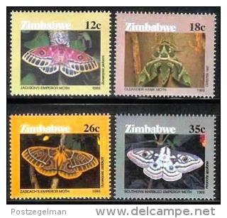 ZIMBABWE 1986, Mint Never Hinged Stamps, Butterflies, Nrs. 344-347, #5094 - Zimbabwe (1980-...)