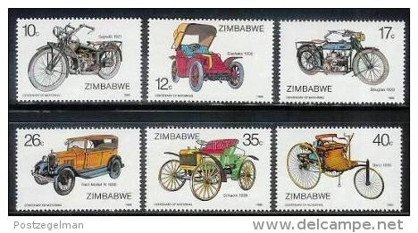 ZIMBABWE 1986, Mint Never Hinged Stamps, Motorcycles &amp; Automobiles, Nrs. 350-355, #5096 - Zimbabwe (1980-...)