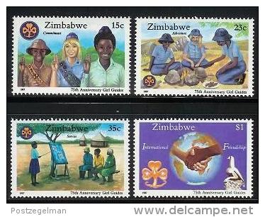 ZIMBABWE 1987, Mint Never Hinged Stamps, Girl Guides, Nrs. 364-367, #5100 - Zimbabwe (1980-...)