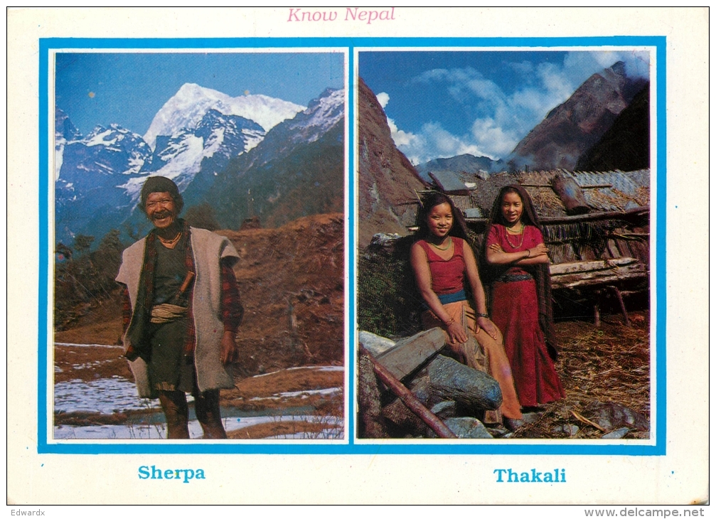 Sherpa And Thakali, Nepal Postcard Posted 1991 Nice Stamp - Nepal