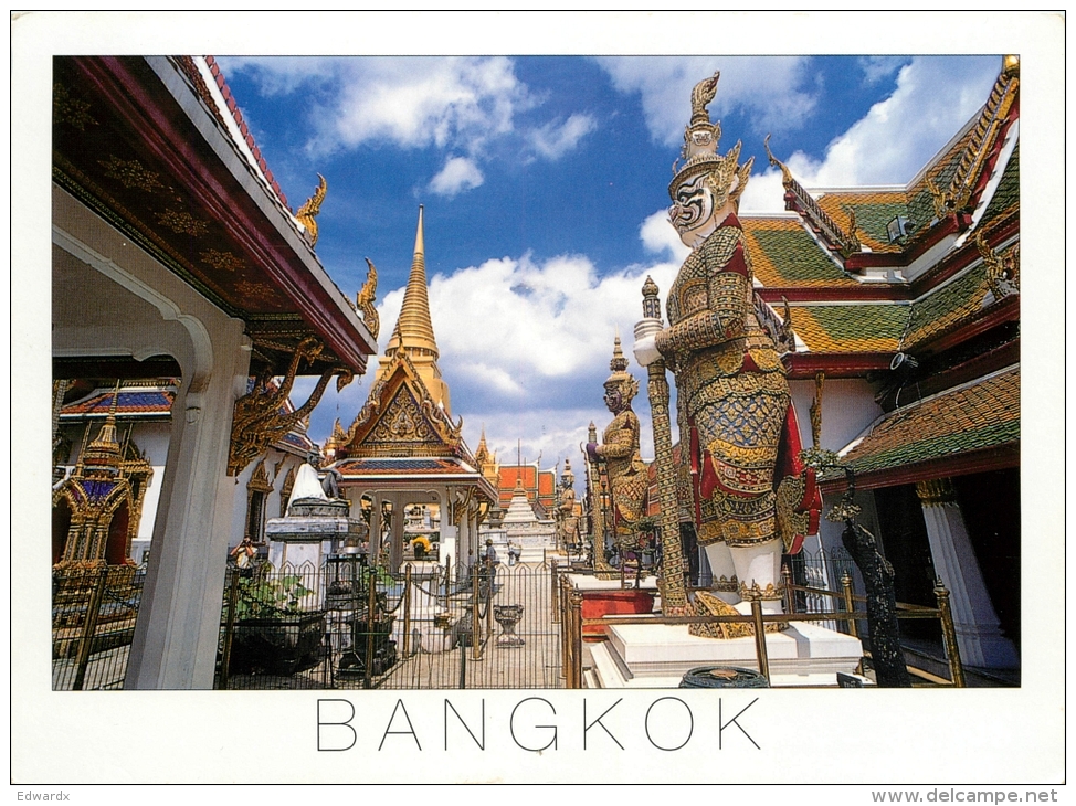 Giant Demons, Bangkok, Thailand Postcard Posted 2002 Nice Stamp - Thaïlande