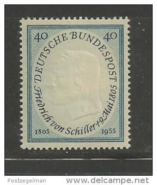 GERMANY, 1955,unused, Hinged Stamp(s), Friedrich Von Schiller, Nr(s). 210, #12737 - Unused Stamps