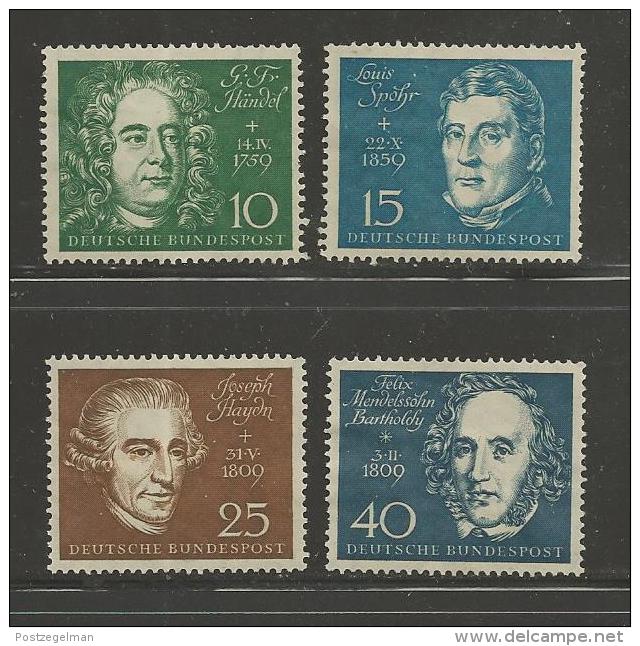 GERMANY, 1959,unused, Hinged Stamp(s), Beethoven Hall, Nr(s). 315=319 #12768 (4 Values Only) - Unused Stamps