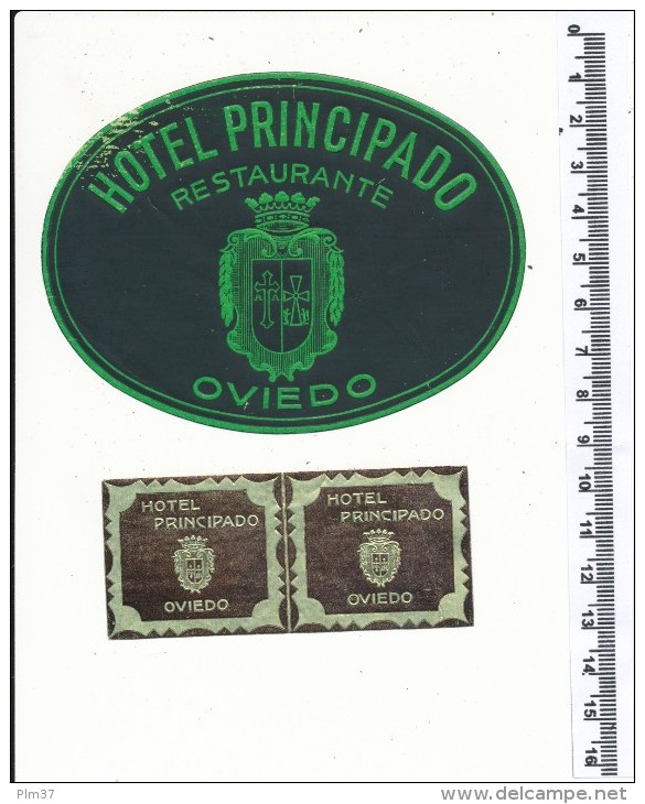 2 ETIQUETTES -  HOTEL Principado - Oviedo - Hotelaufkleber