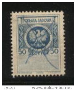 POLAND JUDICIAL COURT REVENUE (OPLATA SADOWA) 1953 ISSUE PWPW IMPRINT 50ZL BLUE BF#55 - Fiscaux