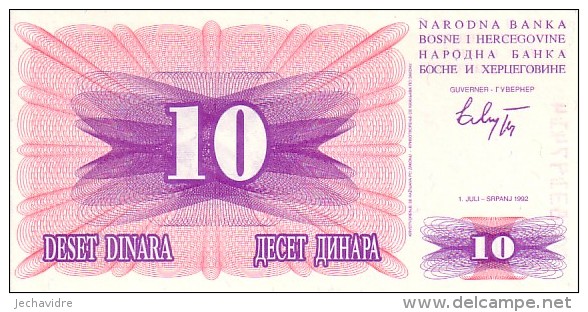 BOSNIE-HERZEGOVINE   10 Dinara  Daté Du 01-07-1992   Pick 10 A            *****  BILLET  NEUF ***** - Bosnia Y Herzegovina