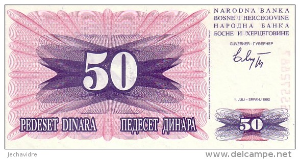 BOSNIE-HERZEGOVINE   50 Dinara  Daté Du 01-07-1992   Pick 12 A            *****  BILLET  NEUF ***** - Bosnia Erzegovina