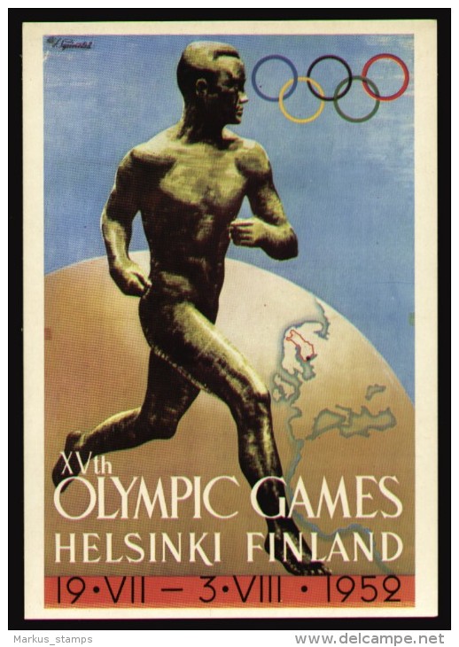 Netherlands 1972 - Helsinki Olympic Games 1952 Vintage Poster Postcard, Finland Olympics - Olympische Spelen
