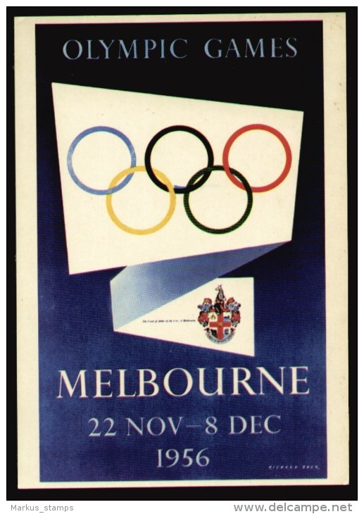 Netherlands 1972 - Melbourne Olympic Games 1956 Vintage Poster Postcard, Australia Olympics - Olympic Games