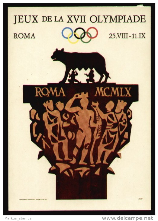 Netherlands 1972 - Rome Olympic Games 1960 Vintage Poster Postcard, Italy Olympics - Olympische Spelen