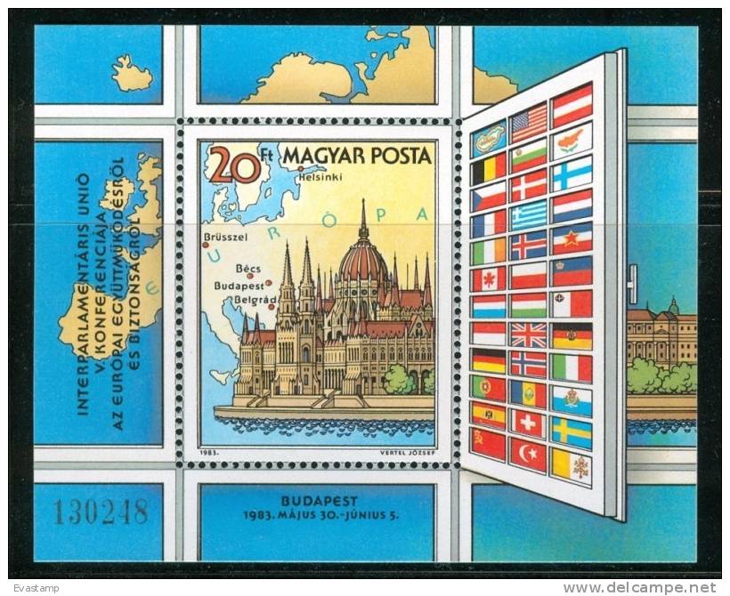 HUNGARY-1983.Souv.Sheet-Interparliamentary Union   Mi:Bl.163. MNH!!! 4.50EUR - Unused Stamps