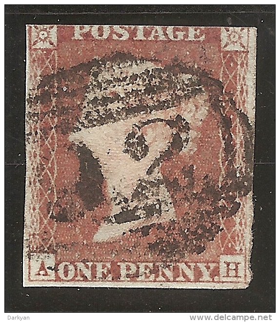 Grande-Bretagne (GB) Victoria 1841 - Penny Rouge Planche 68 AH Oblitéré 92 - Used Stamps