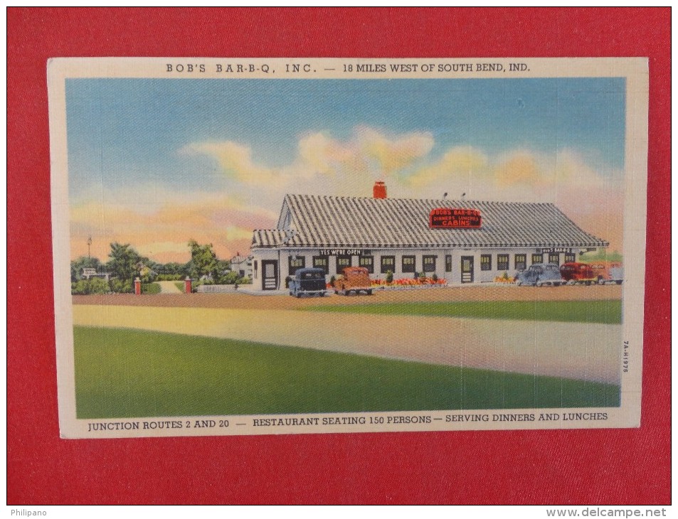 - Indiana > Bob's Bar-B - Q   18 Miles West Of  South Bend  1939 Cancel  Ref 1288 - South Bend