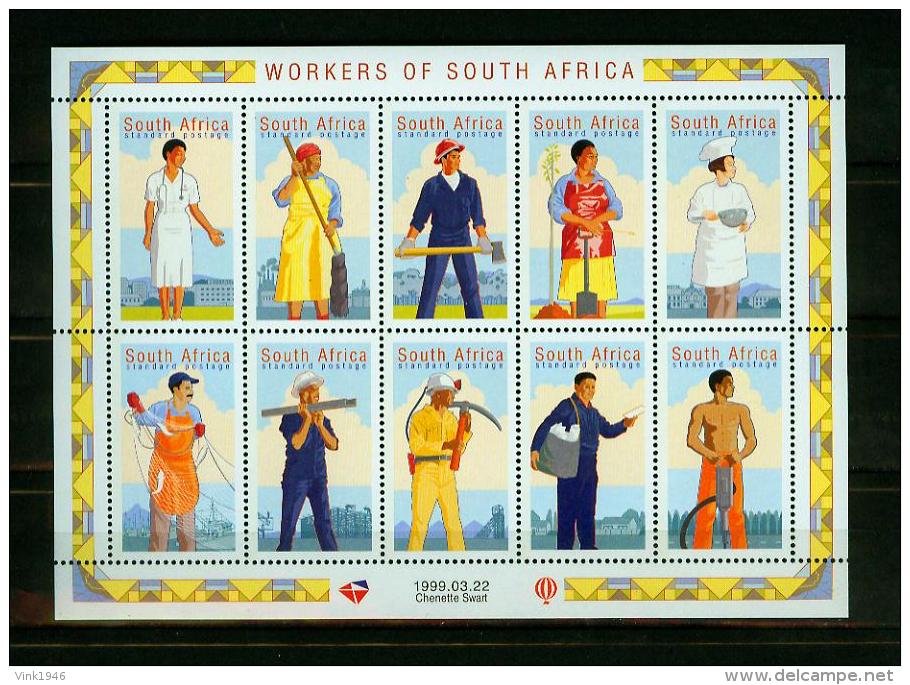 South Africa 10V In Sheetlet, Professions,beroepen,berufe,MNH/Postfis (E4140c) - Police - Gendarmerie