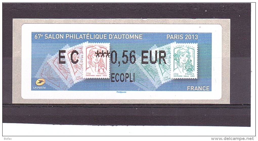 1144 ** Y&T 67e Salon Philatélique De Paris 2013) Lisa 2 *FRANCE* 25/43 - 2010-... Illustrated Franking Labels