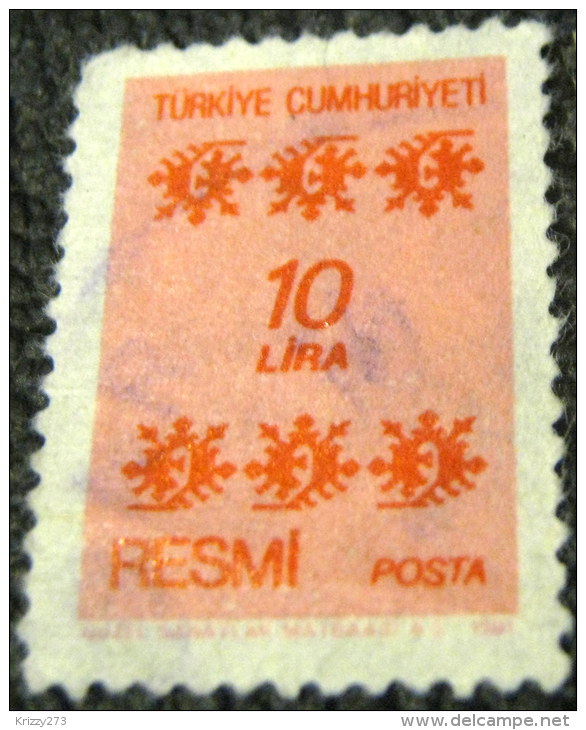 Turkey 1981 On Service 10l - Used - Timbres De Service