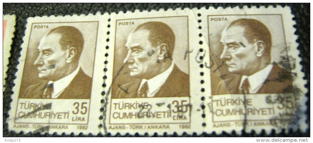 Turkey 1982 Kemel Ataturk 35l X3 - Used - Used Stamps