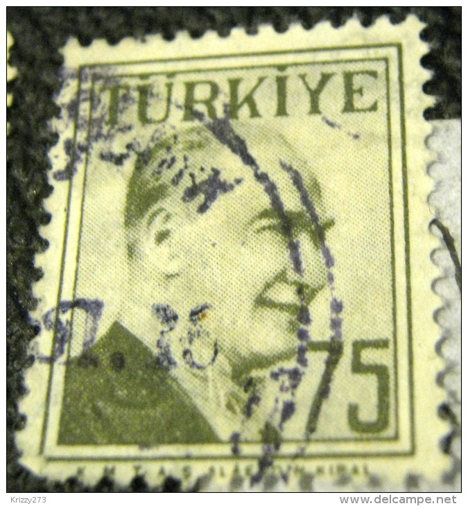 Turkey 1956 Kemal Ataturk 75k - Used - Oblitérés