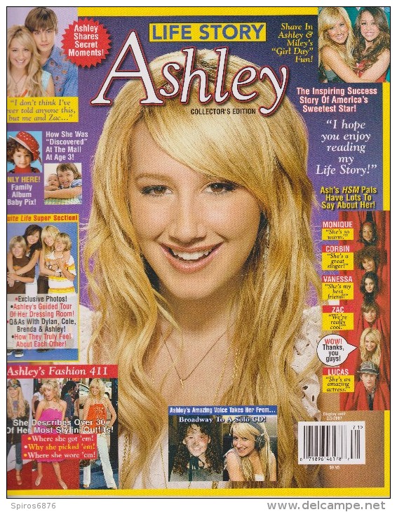 DISNEY Actress ASHLEY TISDALE Life Story Collector's Edition Glossy Magazine February 2007 - Entretenimiento
