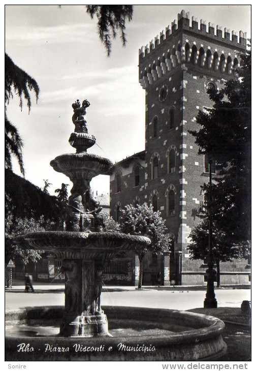 RHO 1952 - PIAZZA VISCONTI E MUNICIPIO - C294 - Rho