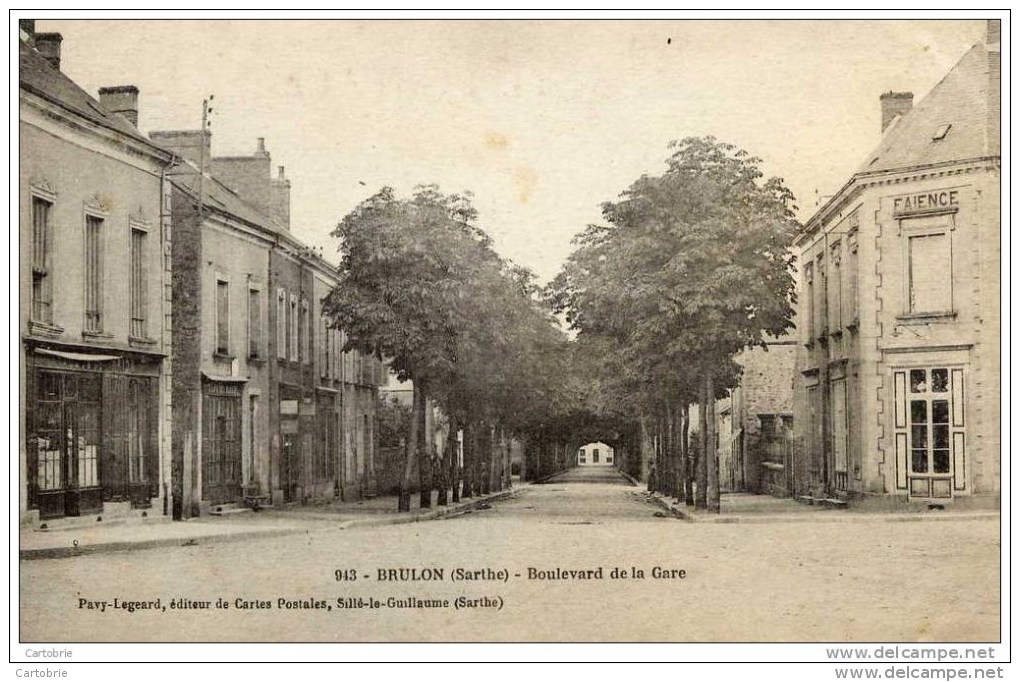 72 - BRULON - Boulevard De La Gare - Magasin Faïence - Brulon