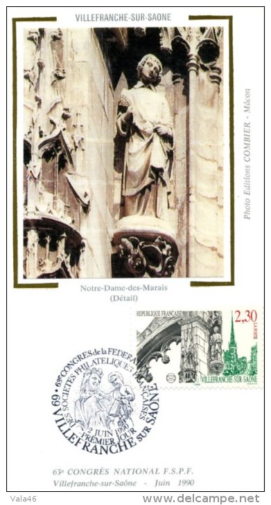 CARTE MAXIMUM - N° 2647 - Notre-Dame De Marais - VILLEFRANCHE SUR SAONE - 1990-1999