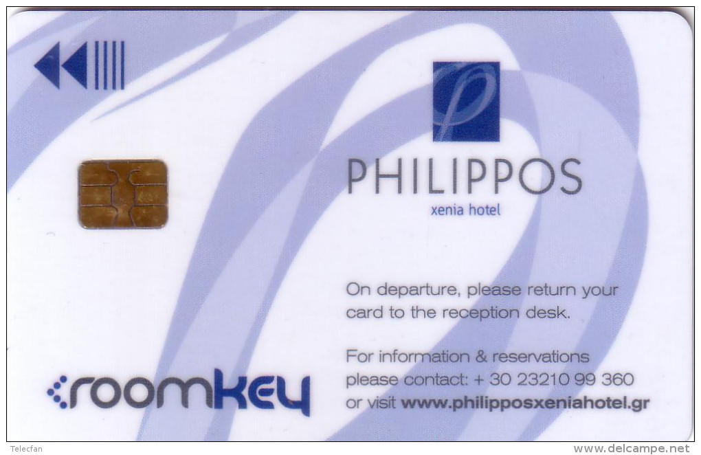 GRECE GREECE  CARTE A PUCE CHIP CARD CLE HOTEL KEY PHILIPPOS AKANES UT - Hotelzugangskarten