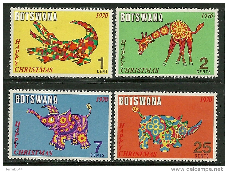 Botswana    "Christmas 1970"    Set   SC# 67-70 MNH** - Botswana (1966-...)