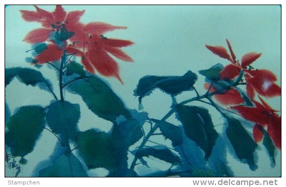 Taiwan Telephone IC Card IC00C002 X'mas Flower Poinsettia Painting - Taiwán (Formosa)