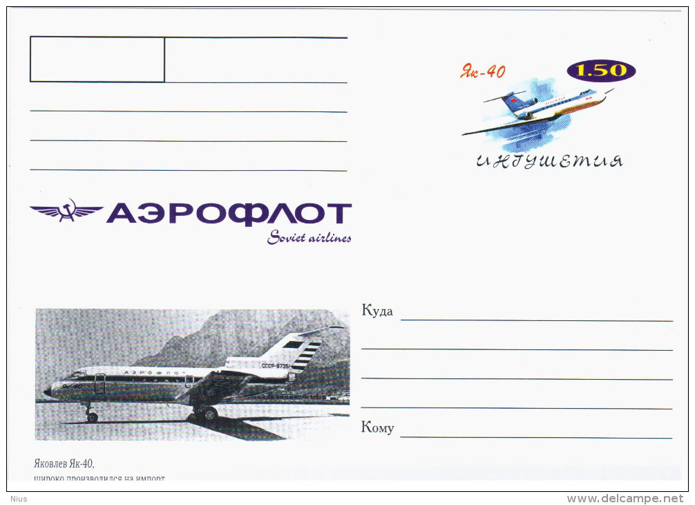 Republic Of Ingushetia, Russia, Yakovlev Yak-40 Aircraft Airship Airliner Plene Aviation - Sonstige & Ohne Zuordnung