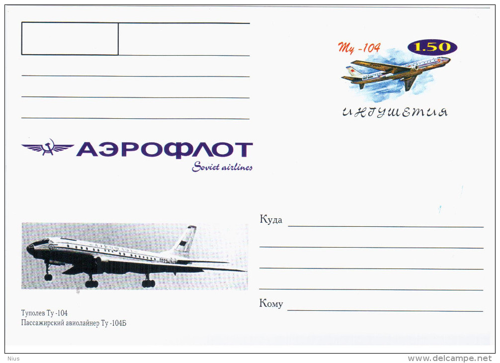 Republic Of Ingushetia, Russia, Tupolev Tu-104 Aircraft Airship Airliner Plene Aviation - Sonstige & Ohne Zuordnung