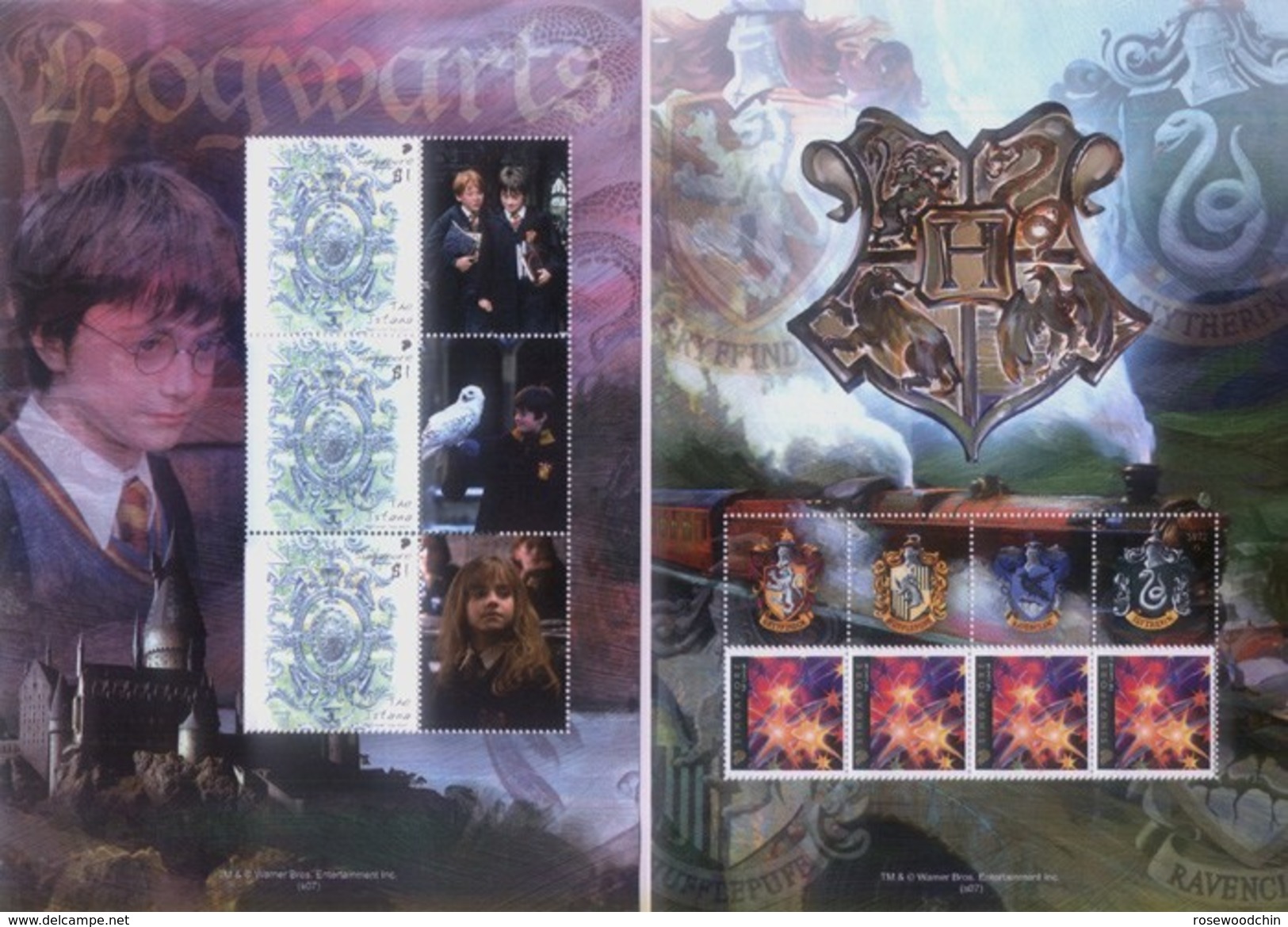 LIMITED EDITION !!   Singapore Complete box set 10 Harry Potter Stamps Collection Movie 1- 5