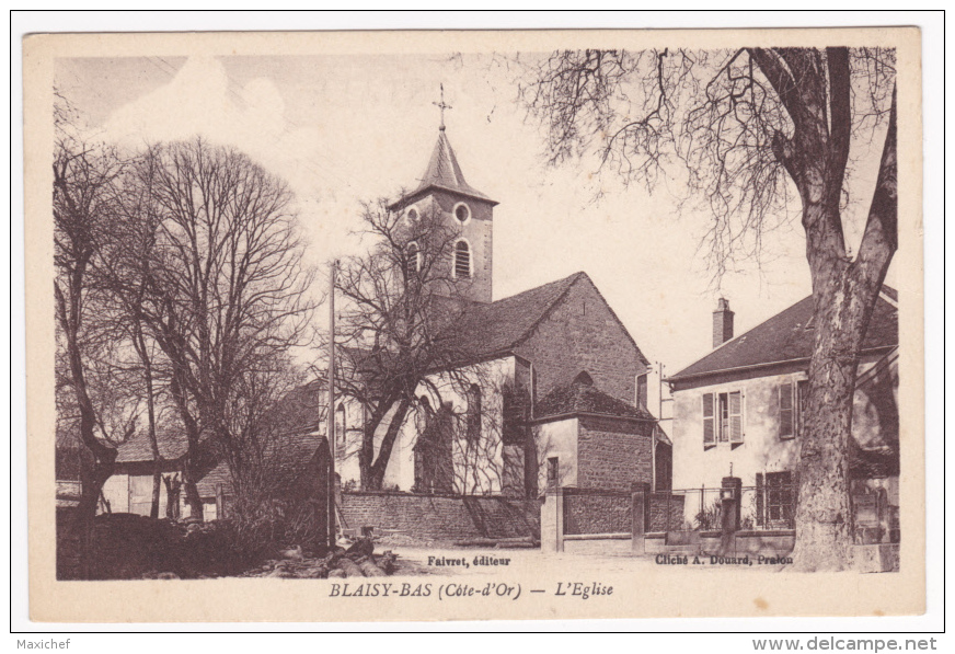 Blaisy-Bas - L´Eglise (brouette En Bois, Troncs D'arbres Abattus) Circulé 1939 Sous Enveloppe - Autres & Non Classés