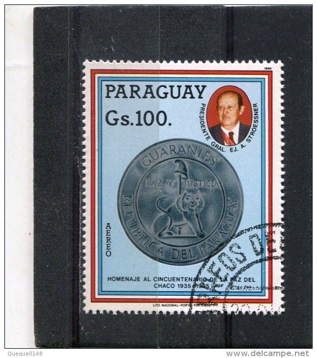 PARAGUAY. 1985. SCOTT 2157. DEVELOPMENT PROJECTS. PRES. STROESSNER AND: 1975 COIN - Paraguay