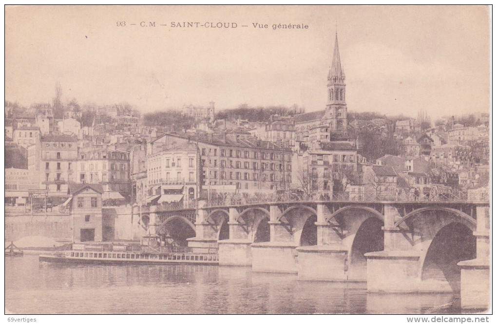 92 SAINT CLOUD, Vue Générale, Bateau-mouche - Saint Cloud