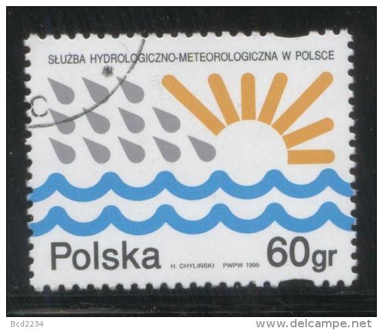 POLAND 1995 HYDROLOGICAL METEOROLOGY SERVICES IN POLAND USED WEATHER FORECASTING SCIENCE HYDROLOGY Fi 3371 - Oblitérés