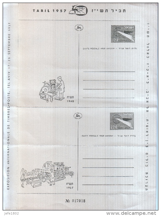 Israel - TABIL 1957 - Lettres & Documents