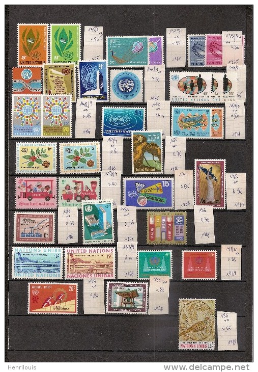 NATIONS UNIES / U.N.O  Siège De New York Lot ** 1965/1969   (ref1294 ) - Sonstige & Ohne Zuordnung