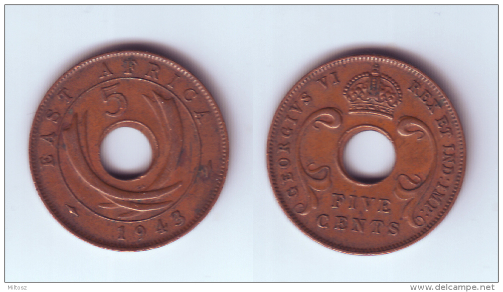 East Africa 5 Cents 1943 SA - Britse Kolonie