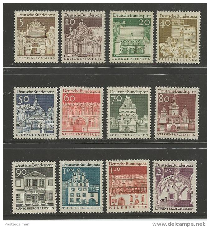 GERMANY, 1966,  Mint Never Hinged Stamp(s), German Buildings,  Nr(s)489=503,   #12918 (12 Values Only) - Unused Stamps