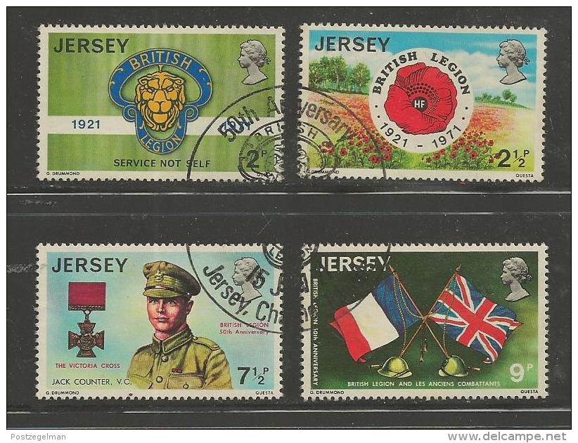 JERSEY, 1971, Cancelled Stamps, British Legion, Nrs. 53-56, #2043 - Jersey