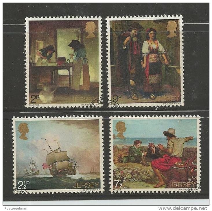 JERSEY, 1971, Cancelled Stamps, Paintings, Nrs. 57-60, #2044 - Jersey