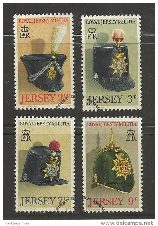 JERSEY, 1972, Cancelled Stamps, Helmets, Nrs. 69-72, #2060 - Jersey