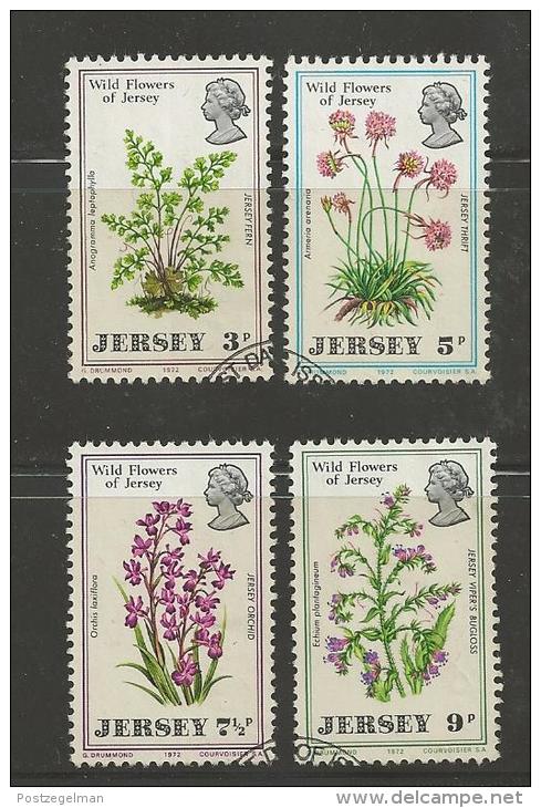 JERSEY, 1972, Cancelled Stamps, Wild Flowers, Nrs. 61-64, #2045 - Jersey