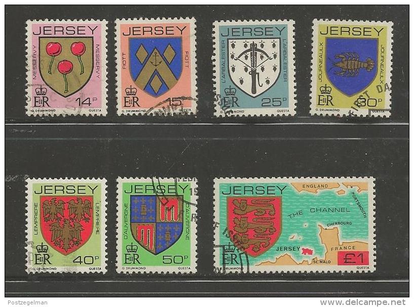 JERSEY, 1981, Cancelled Stamps, Coat Of Arms, Nrs. 273=277, #2068 (7 Values) - Jersey