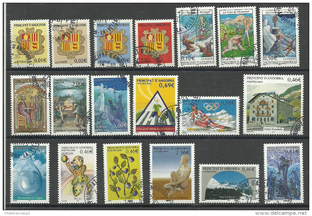 ANDORRA- CORREO  FRANCES 2002 COMPLETO SELLOS USADOS  (K-3-C.04.14) - Gebruikt