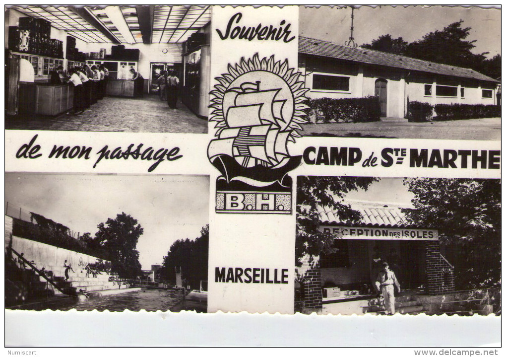 Marseille..Camp De Ste-Marthe..multi-vues Animée..camp Militaire..Armée..militaria..Carte RARE - Non Classés